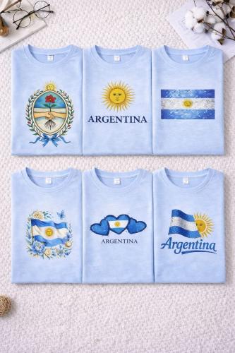 Camiseta Celeste Argentina Algodón Peinado - Miniatura 4