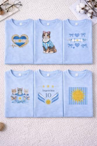 Camiseta Celeste Argentina Algodón Peinado - Miniatura 5