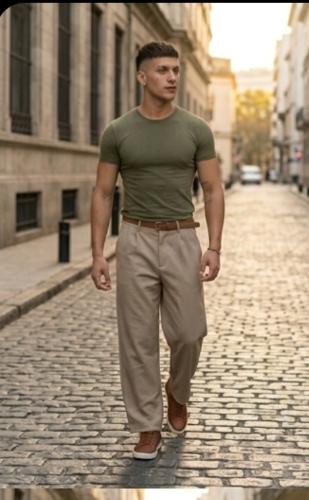 Pantalón Sastrero Baggy Beige Oscuro