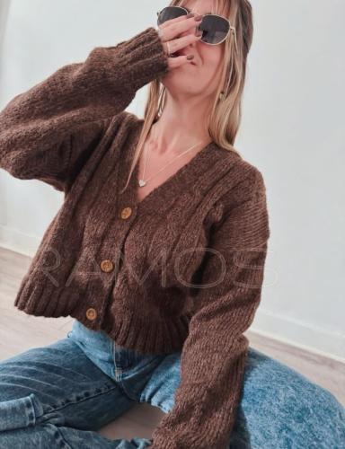 Cardigan Trenzado Frisada por Pedido - Miniatura 1