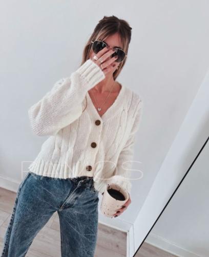 Cardigan Trenzado Frisada por Pedido - Miniatura 2