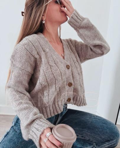 Cardigan Trenzado Frisada por Pedido - Miniatura 3