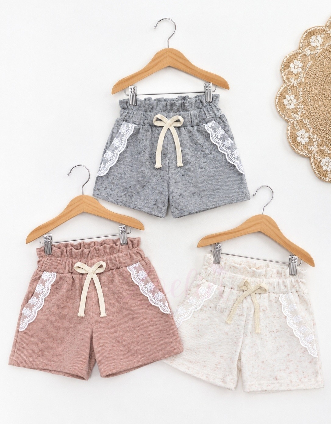 Short Coquette Wafle Elastizado Encage Broderi con Bolsillos - Imagen 1