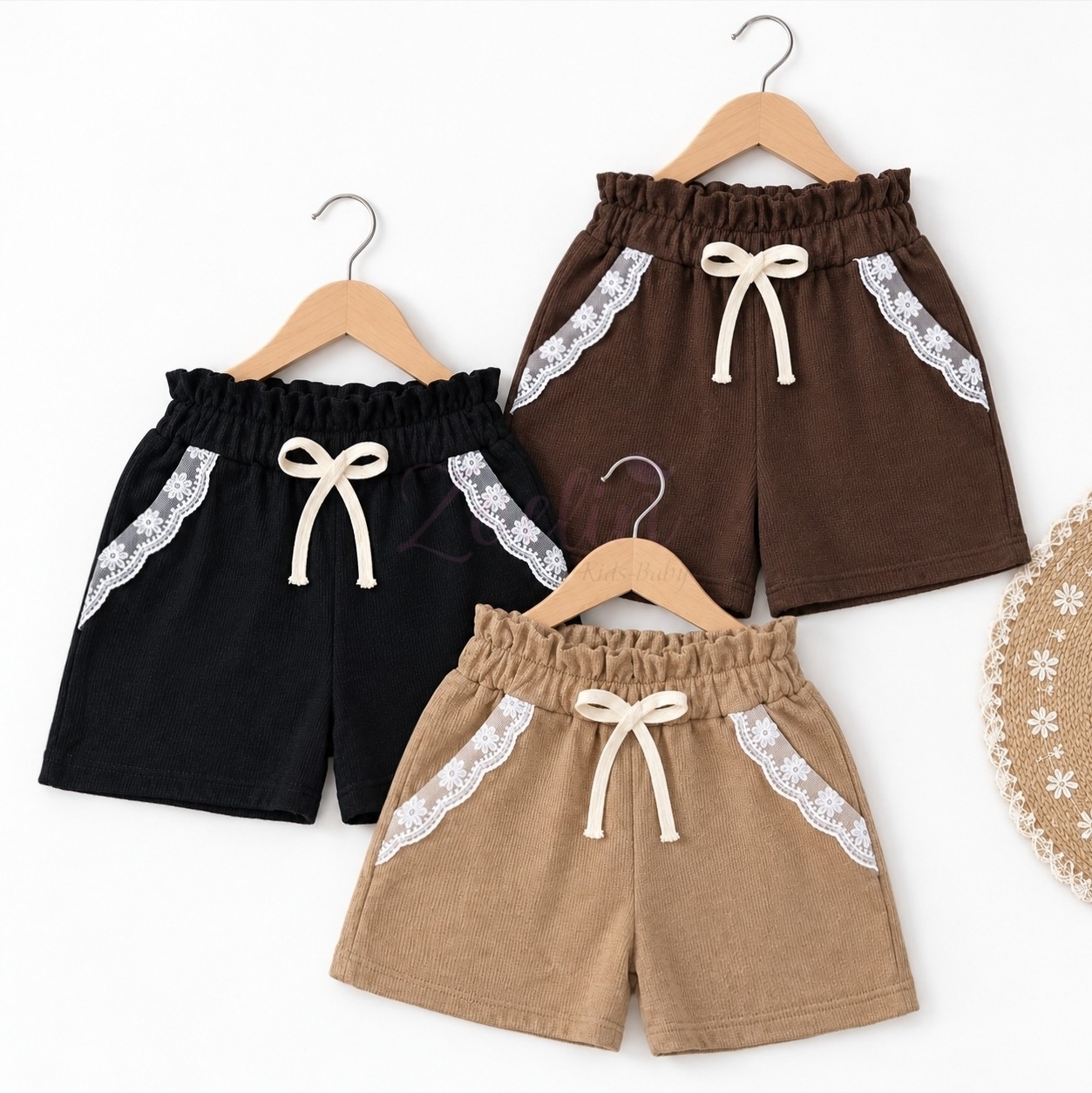 Short Coquette Wafle Elastizado Encage Broderi con Bolsillos - Imagen 2