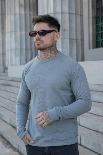 Suéter Darlon Rep Liso Gris