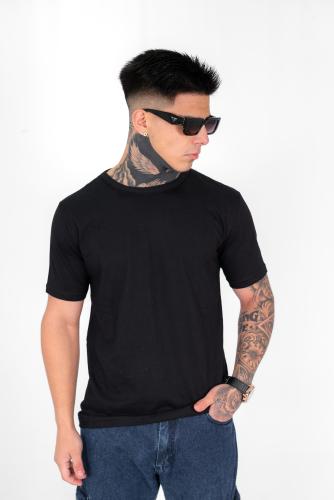 Remeras Básicas Algodón Peinado Negro