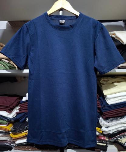 Remeras Básicas Algodón Peinado Azul