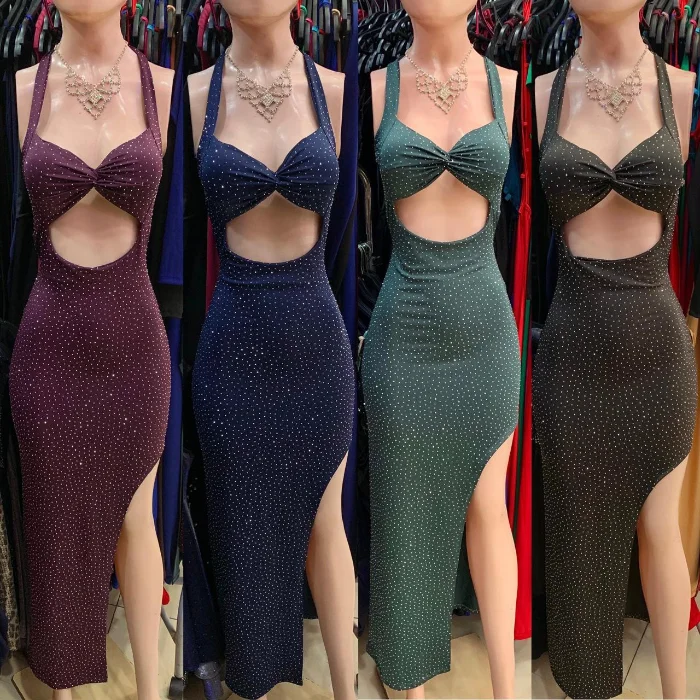 Vestido de Fiesta  Lycra con Strass