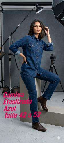 Camisa Elastizada Azul