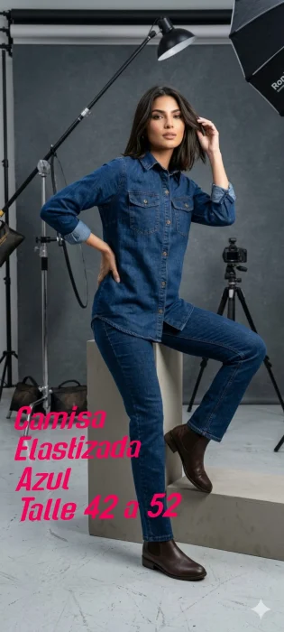 Camisa Elastizada Azul