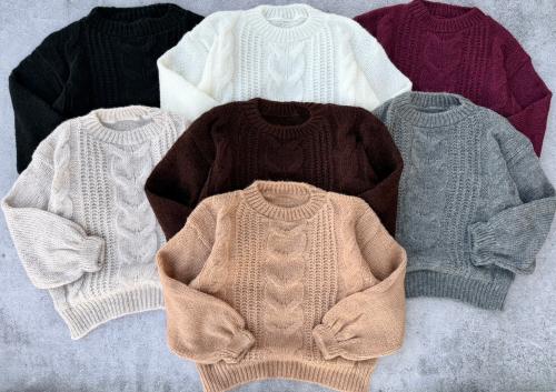 Sweater Manga Globo Lana Frizz
