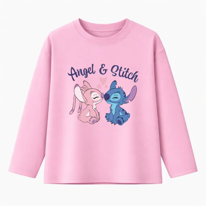 Camiseta de Stitch y Angela de Niña