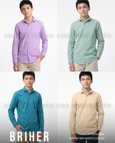 Camisa de Niño en Algodón Elastizado - Miniatura 2