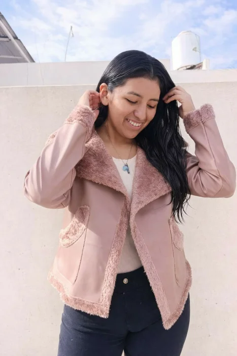 Campera Cuerina con Piel