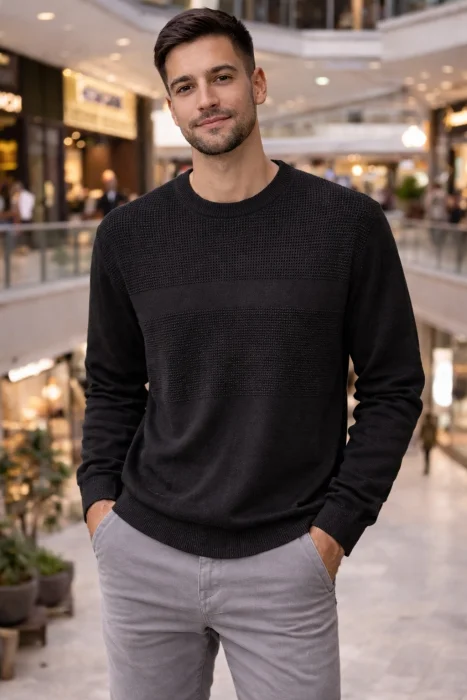 Sweater Tejido Combinado