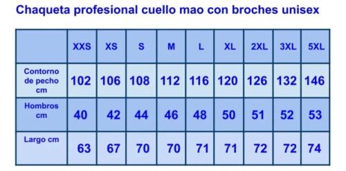 Chaqueta Profesional Cuello Mao C/broches Antilavandina-unisex - Miniatura 3
