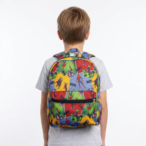 Mochila Jardín Avengers Marvel Chicos Diseño Colorido con Bolsillo Frontal Moderno