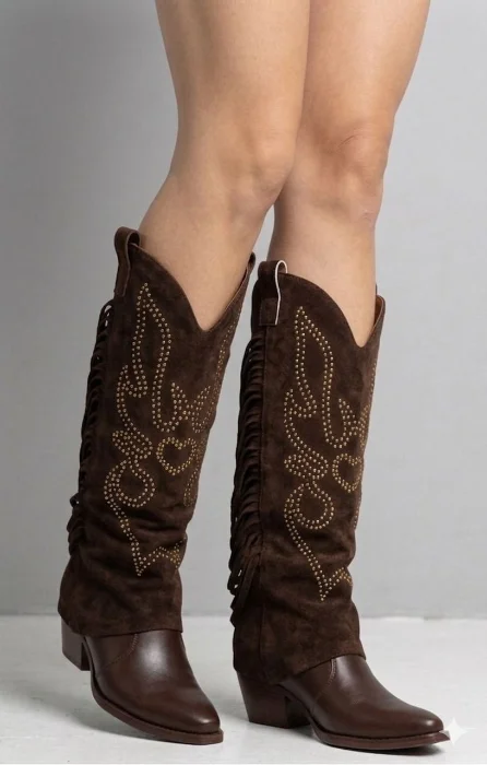 Texana Desmontable Tendencia ,texana con Strass y Fleco
