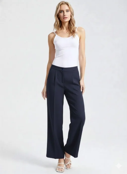 Pantalón Palazo Sastrero Azul Marino