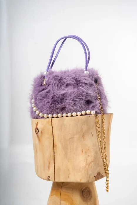 Carterita Bandolera Infantil Niñas Peluche Suave Cadena Perla Accesorios Nenas