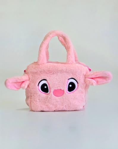 Cartera de Mano  Bandolera Nena Niñas Moderna Suave  Peluche Angela Stitch Rosa - Miniatura 3