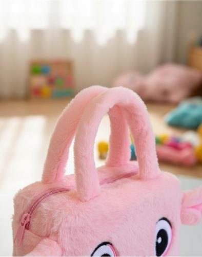 Cartera de Mano  Bandolera Nena Niñas Moderna Suave  Peluche Angela Stitch Rosa - Miniatura 5