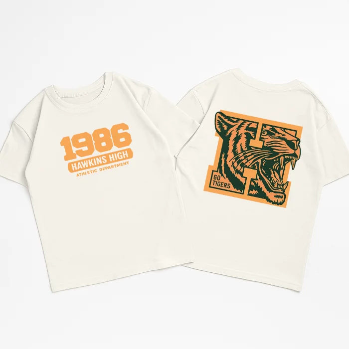 Unisex-remera Ovsize Stranger Things  Hawkins H
