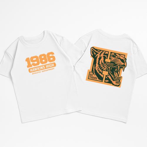Unisex-remera Ovsize Stranger Things  Hawkins H - Miniatura 7