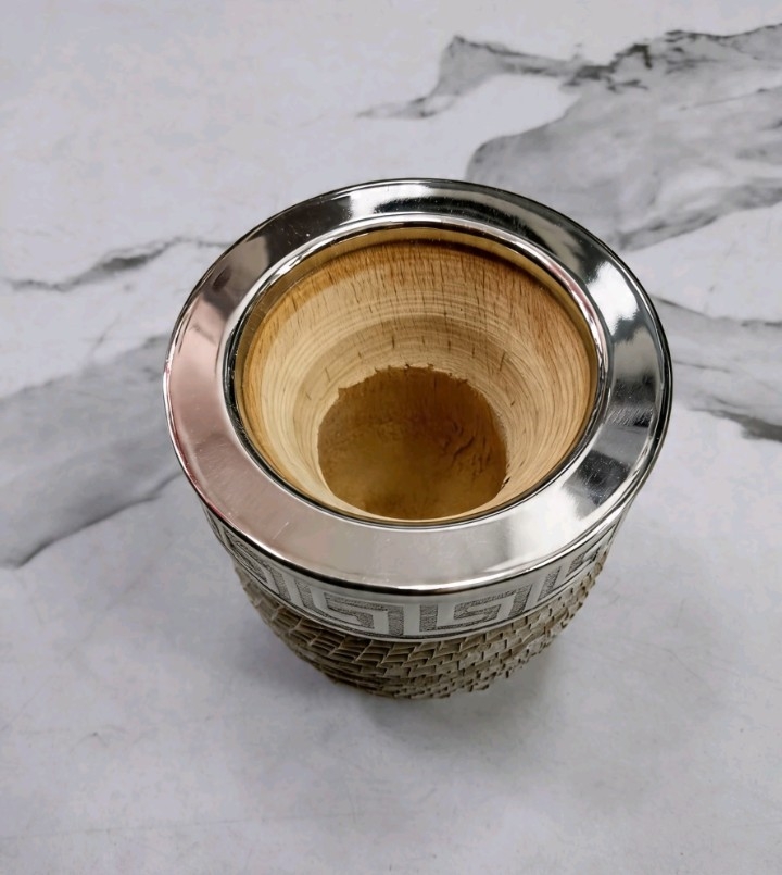 Mate Imperial Trenzado de Calabaza Virola de Alpaca - Imagen 4