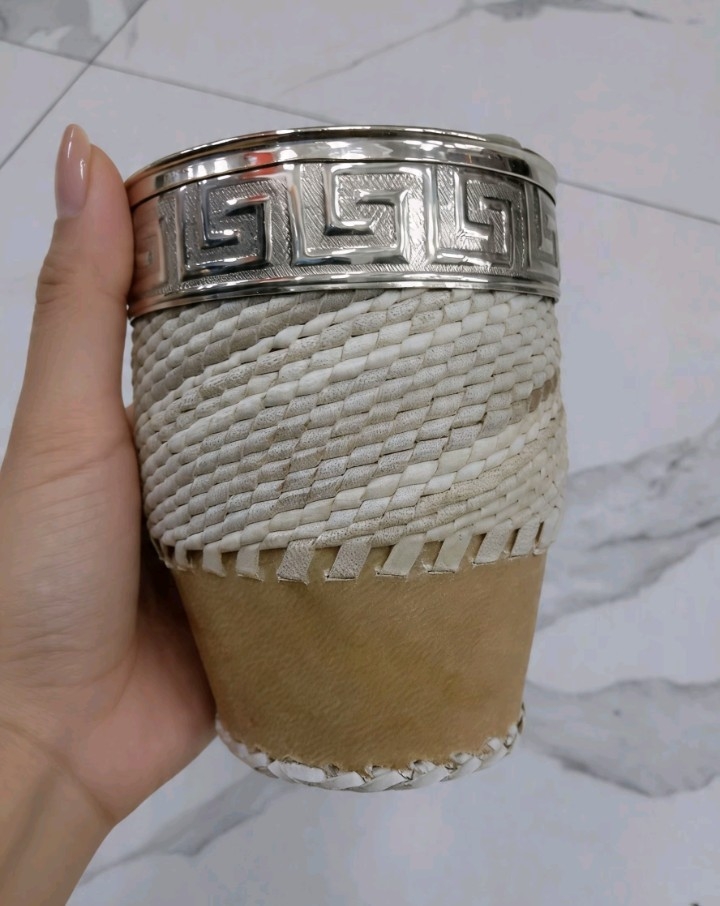 Mate Imperial Trenzado de Calabaza Virola de Alpaca - Imagen 5