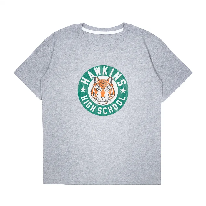 Unisex- Remera Ovsize Stranger Things Hawkins School