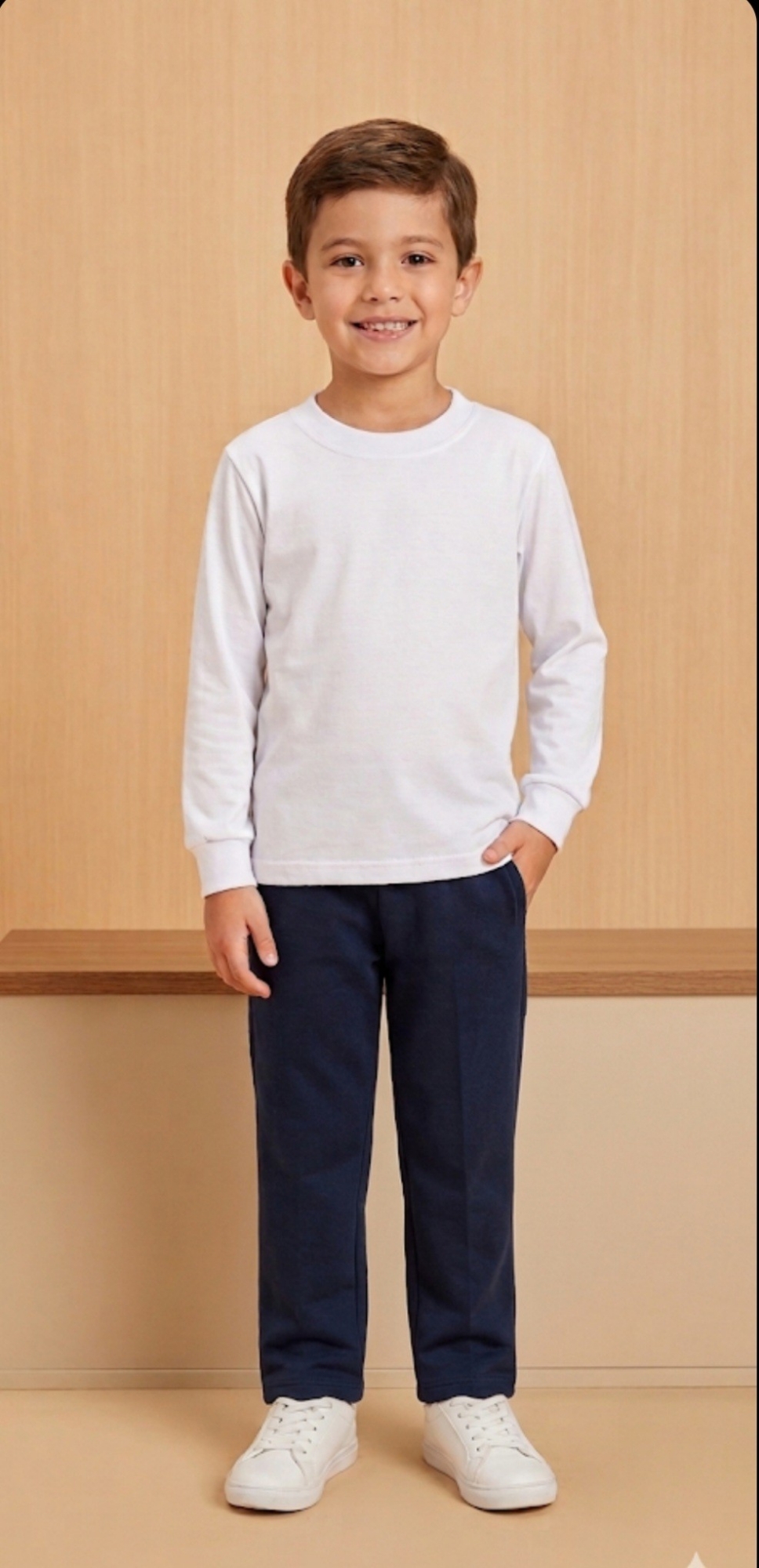 Camiseta   Lisa   Blanca de Interlok ( Niño) - Imagen 2