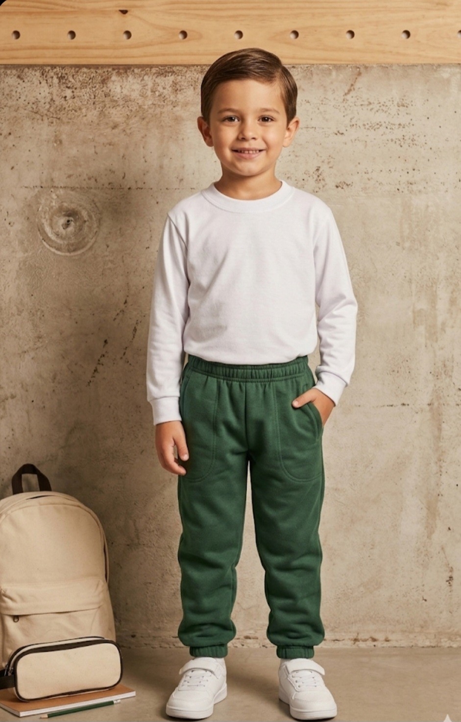 Camiseta   Lisa   Blanca de Interlok ( Niño) - Imagen 3