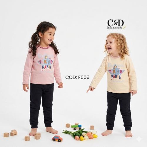 Camiseta de Algodón con Cuello Tegido [nena - Importado]