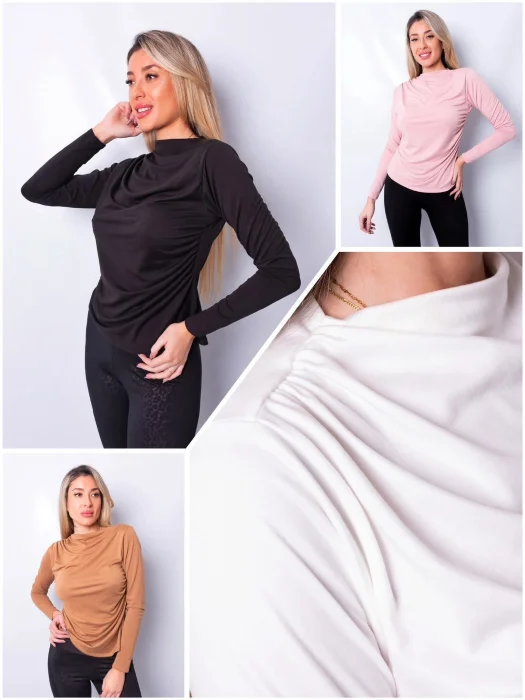 Remera Manga Larga con Frunce.