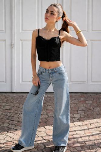 Jeans Tiro bajo Vainilla