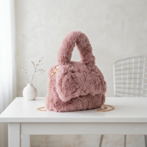 Bolso Carterita Infantil  Peluche Niñas Nenas Rosa Calidad Suave Moderna Tendencia