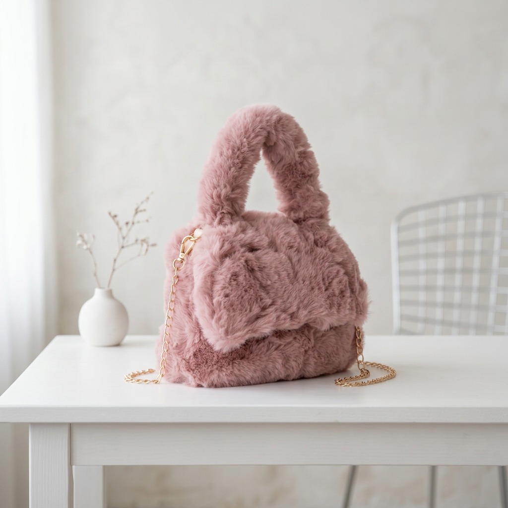 Cartera de Peluche Rosa con Solapa y Cadena Dorada Bolso de Mano Soft Estilo Coquette - WhatsApp%20Image%202026-04-20%20at%2013.04.56dddd.jpeg