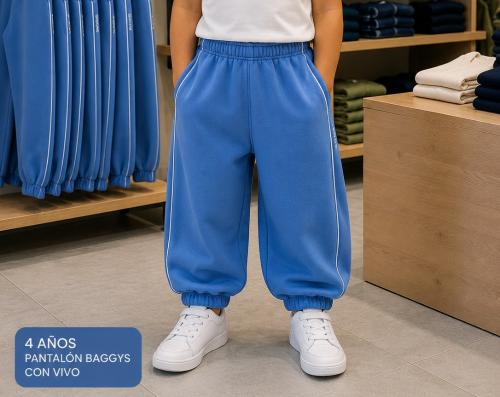 Pantalón Baggys Frisa Peinada Premium con Vivo Bolsillo - Miniatura 2