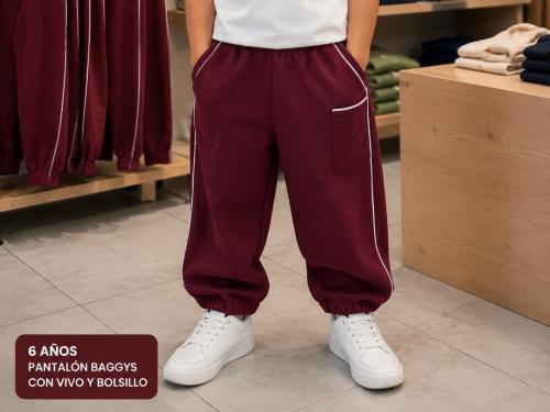 Pantalón Baggys Frisa Peinada Premium con Vivo Bolsillo - Miniatura 3
