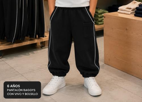 Pantalón Baggys Frisa Peinada Premium con Vivo Bolsillo - Miniatura 4