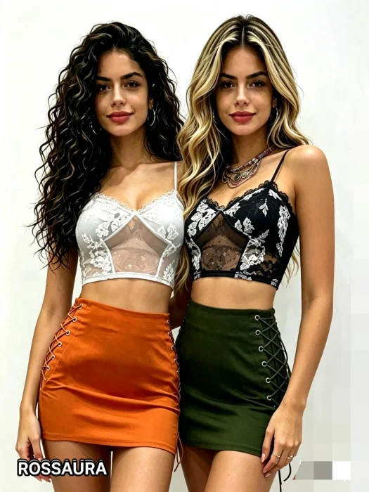 Top Corset Te Encaje/ Tul