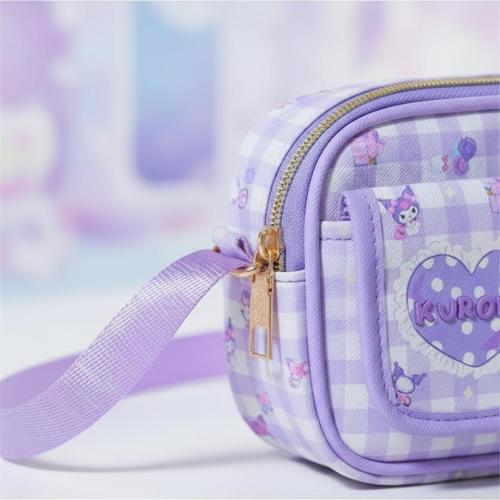 Morrales Bandolera Sanrio Hello Kitty y Kuromi Estilo Kawaii con Bolsillo Frontal - Miniatura 6
