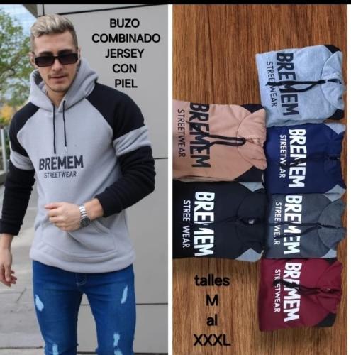 Buzo Combinado Jersey con Piel