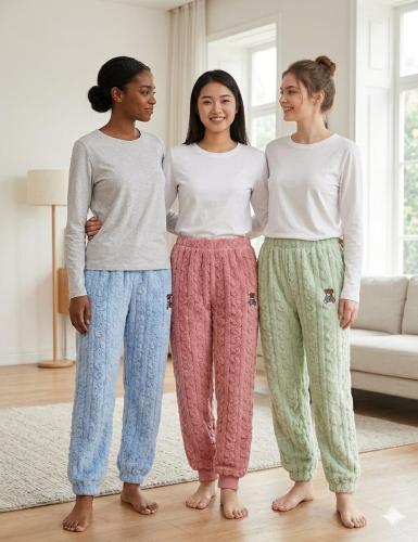 Pantalón Pijama Peluche con Puño