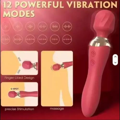 Vibrador Wand Potente 12 Modos Recargable Usb Rosa - Miniatura 4