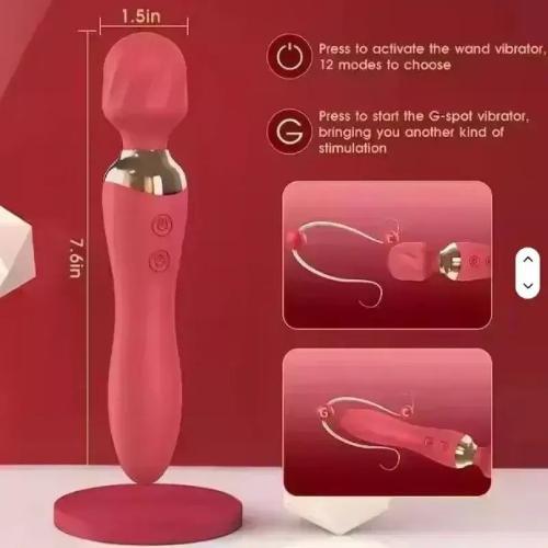 Vibrador Wand Potente 12 Modos Recargable Usb Rosa - Miniatura 6
