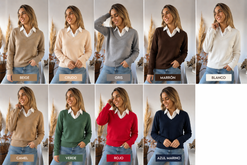 Suéter con Camisa Sobrepuesta