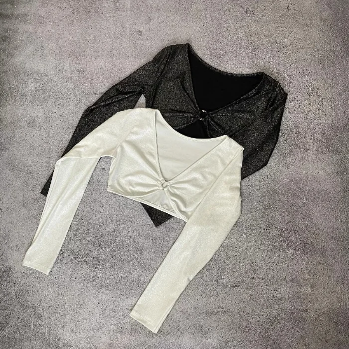 Crop Top Microfibra Brillosa