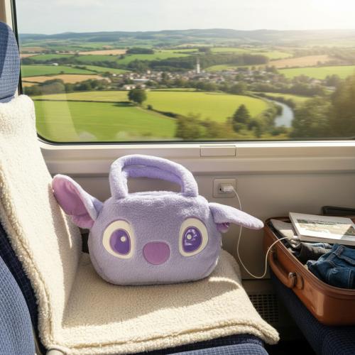 Bolso Stitch Peluche Violeta Cartera Niñas Nenas Infantil Cómoda Tendencia  Moderno - Miniatura 4